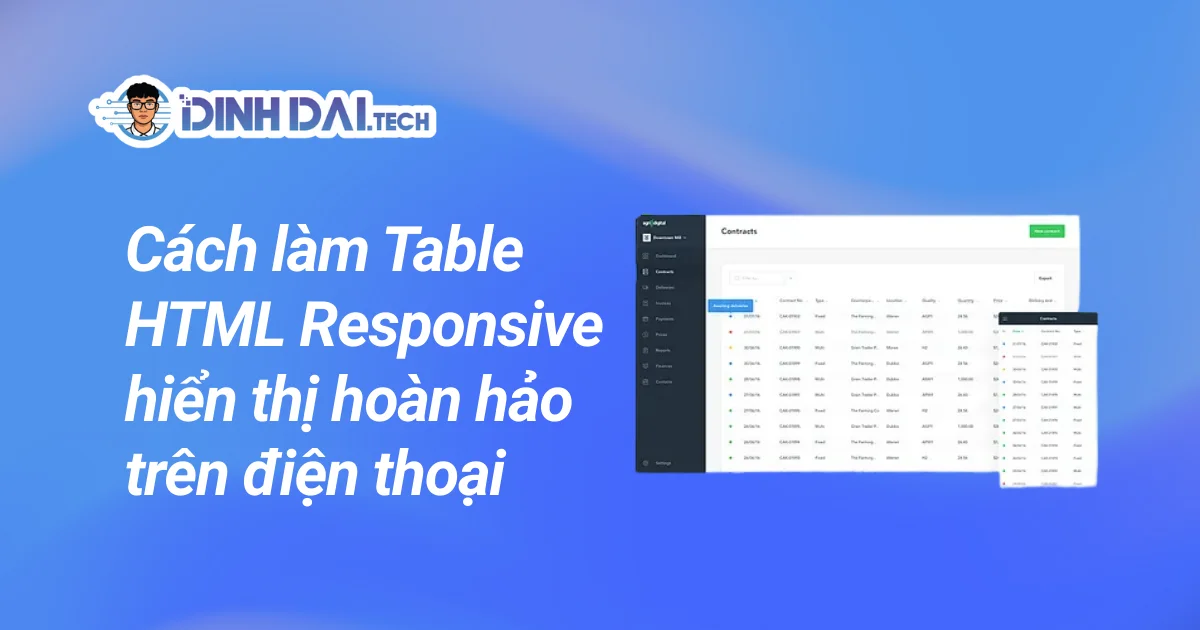 Cách làm Table HTML Responsive hiển thị hoàn hảo trên điện thoại