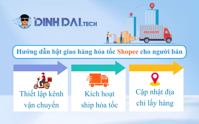 Hướng dẫn bật ship hỏa tốc Shopee cho người bán