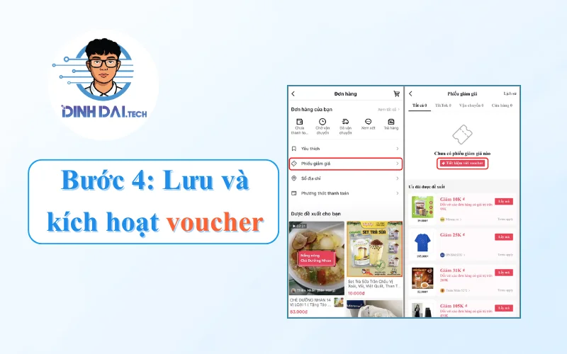Bước 4 Lưu và kích hoạt voucher