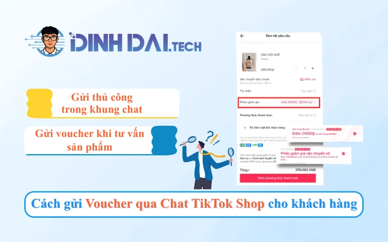 Cách gửi Voucher qua chat trên TikTok Shop cho khách hàng