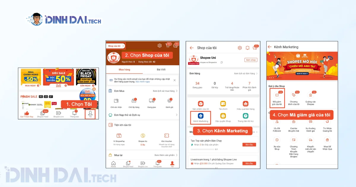 Hướng dẫn đăng nhập vào mã giảm giá của shop