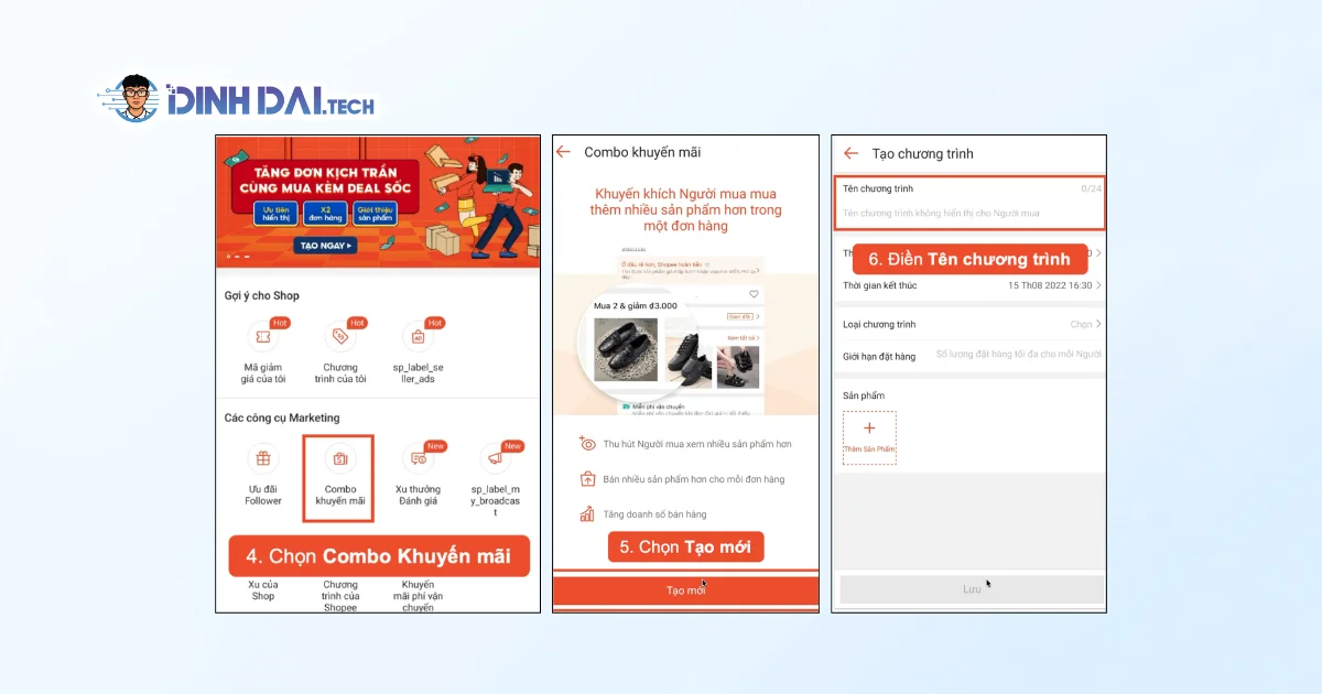 Hướng dẫn từ bước 4-6