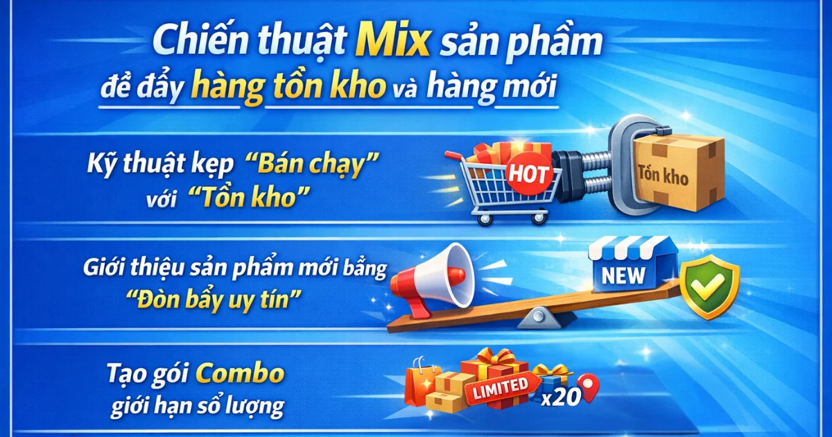 Chiến thuật Mix sản phẩm để đẩy hàng tồn kho và hàng mới
