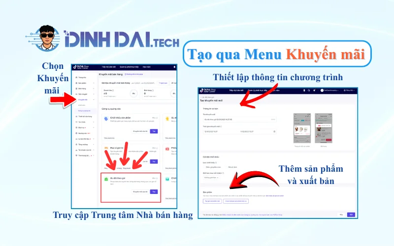Tạo qua Menu Khuyến mãi