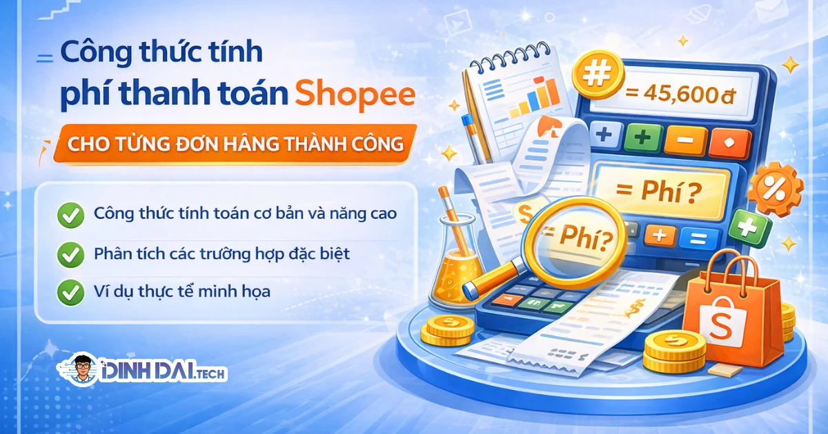 Công thức tính phí thanh toán Shopee cho từng đơn hàng thành công