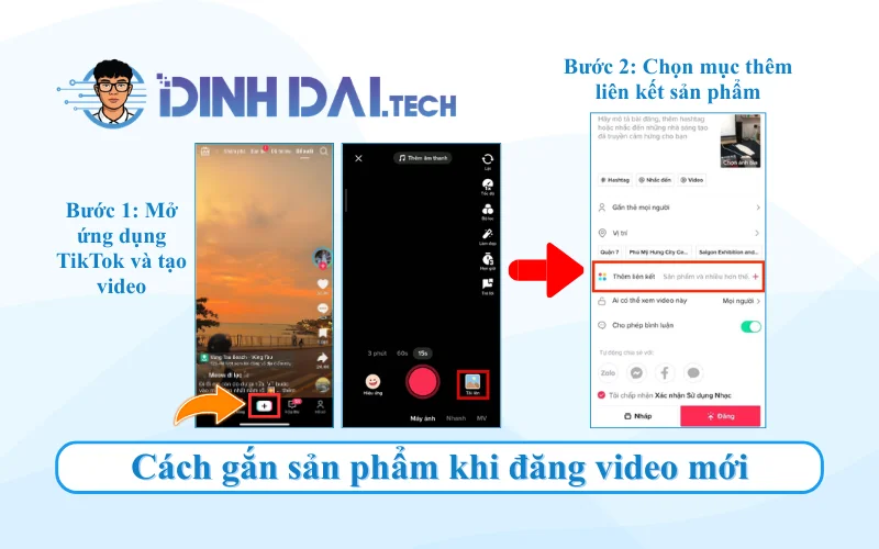 Cách gắn sản phẩm khi đăng video mới