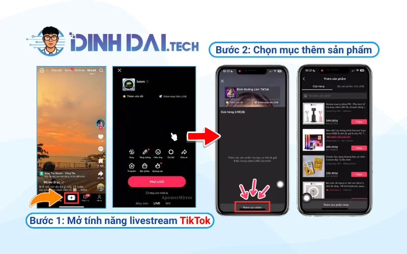 Cách gắn sản phẩm vào livestream trên TikTok Shop