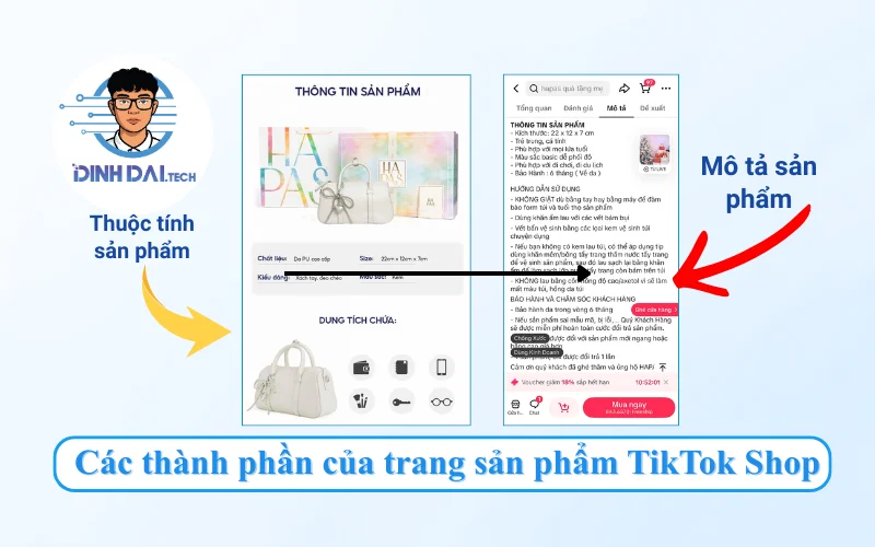 Các thành phần quan trọng của trang sản phẩm TikTok Shop (1)