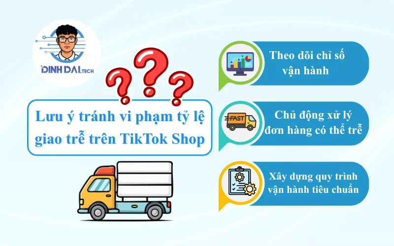 Lưu ý quan trọng để tránh vi phạm tỷ lệ giao trễ trên TikTok Shop