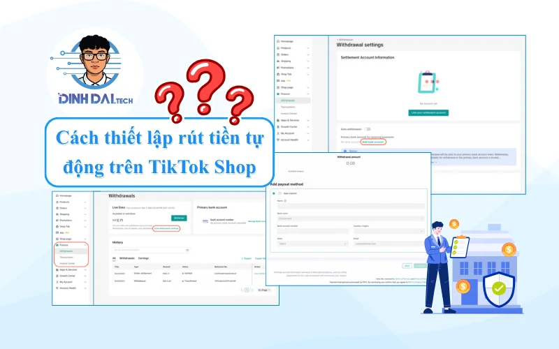 Cách thiết lập rút tiền tự động trên TikTok Shop