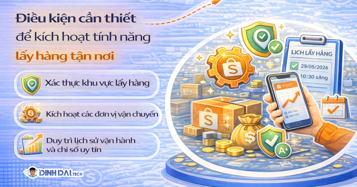 Điều kiện cần thiết để kích hoạt tính năng lấy hàng tận nơi