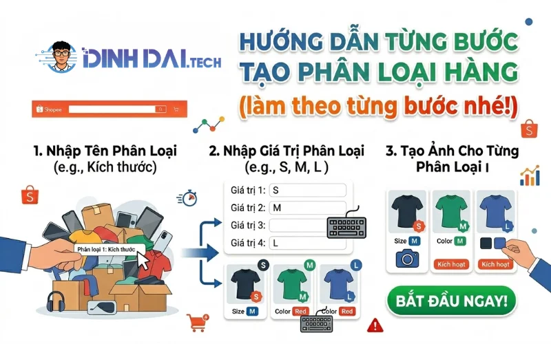 Hướng dẫn từng bước tạo phân loại hàng (làm theo từng bước nhé!)