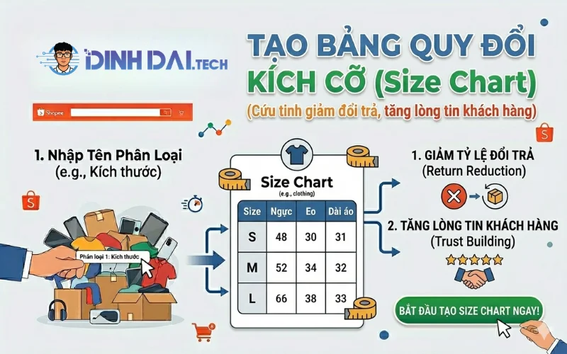 Tạo bảng quy đổi kích cỡ (Size Chart) – Cứu tinh giảm đổi trả, tăng lòng tin khách hàng