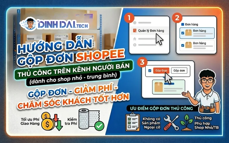 HƯỚNG DẪN GỘP ĐƠN SHOPEE THỦ CÔNG TRÊN KÊNH NGƯỜI BÁN