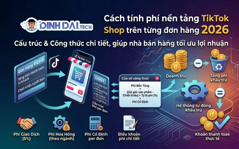 CÁCH TÍNH PHÍ NỀN TẢNG TIKTOK SHOP TRÊN TỪNG ĐƠN HÀNG 2026