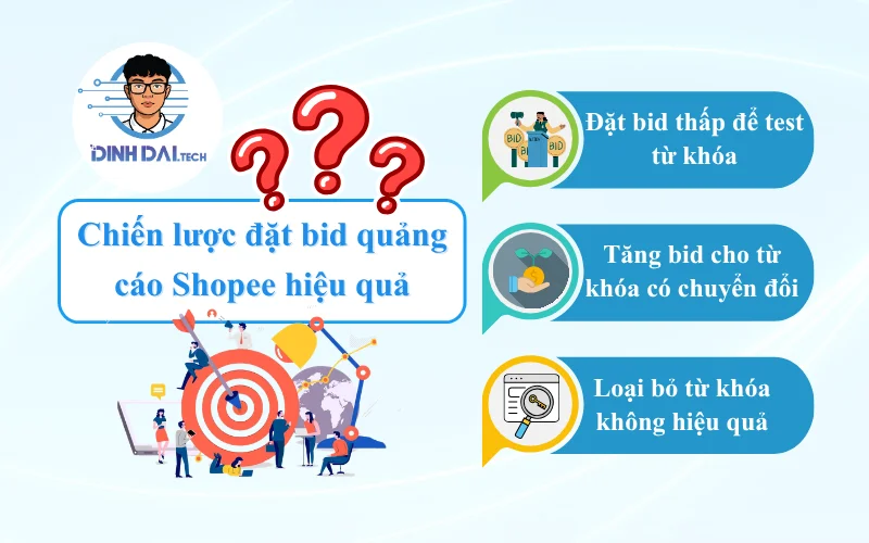 Chiến lược đặt bid quảng cáo tìm kiếm Shopee hiệu quả