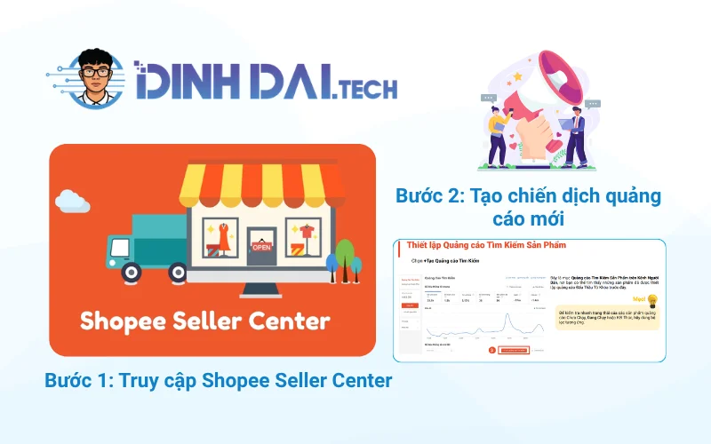 Các bước thiết lập chiến dịch Shopee Search Ads