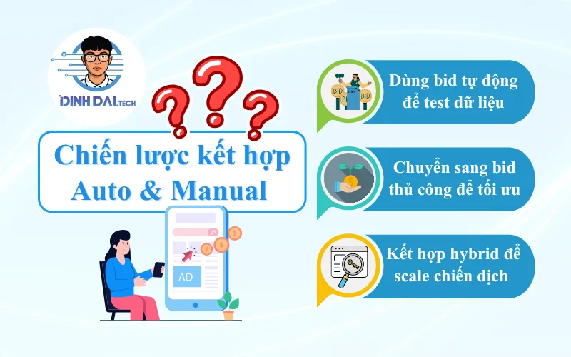 Chiến lược kết hợp Auto & Manual để tối đa hiệu quả (giá thầu Shopee Ads)
