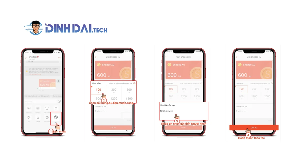 Cách tặng xu shopee