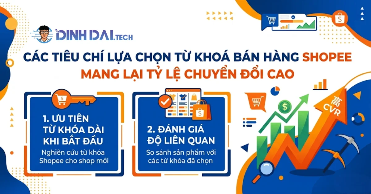 Các tiêu chí lựa chọn từ khoá bán hàng Shopee mang lại tỷ lệ chuyển đổi cao