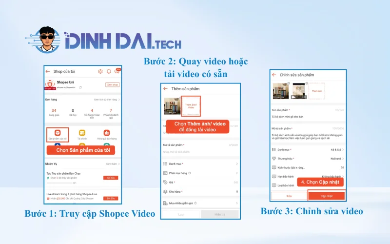 Các bước tạo video sản phẩm Shopee trên điện thoại