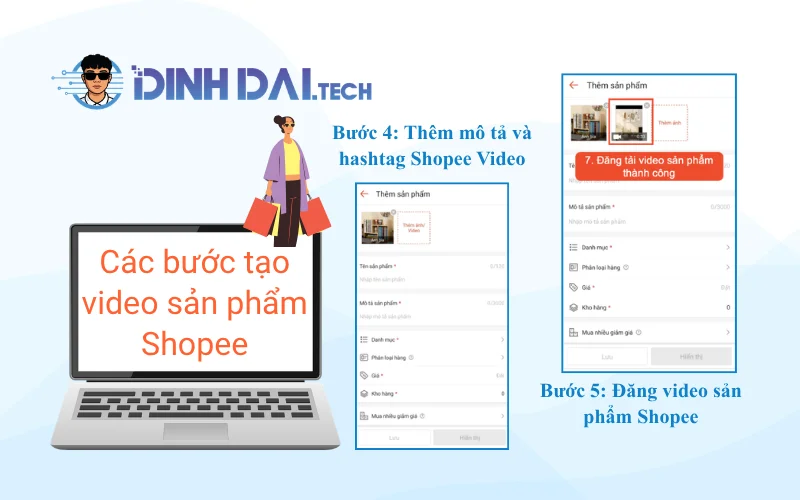 Các bước tạo video sản phẩm Shopee trên điện thoại (1)