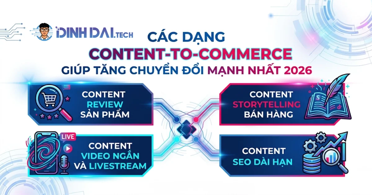 Các dạng content to commerce giúp tăng chuyển đổi mạnh nhất 2026