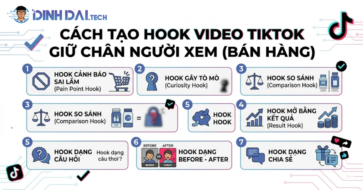 Cách tạo hook video tiktok trong kịch bản video TikTok bán hàng giữ chân người xem