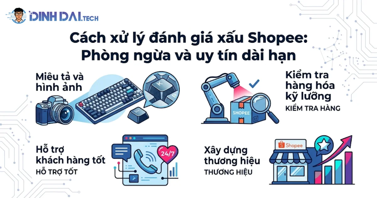 Cách xử lý đánh giá xấu Shopee: Phòng ngừa và uy tín dài hạn