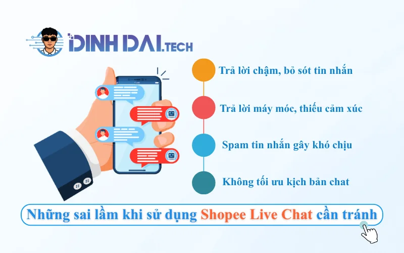 Những sai lầm khi sử dụng Shopee Live Chat cần tránh