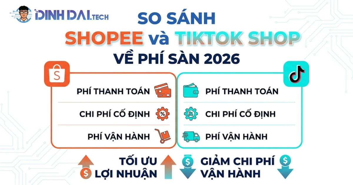 So sánh Shopee vs TikTok Shop về phí sàn 2026 - tối ưu lợi nhuận và giảm chi phí vận hành