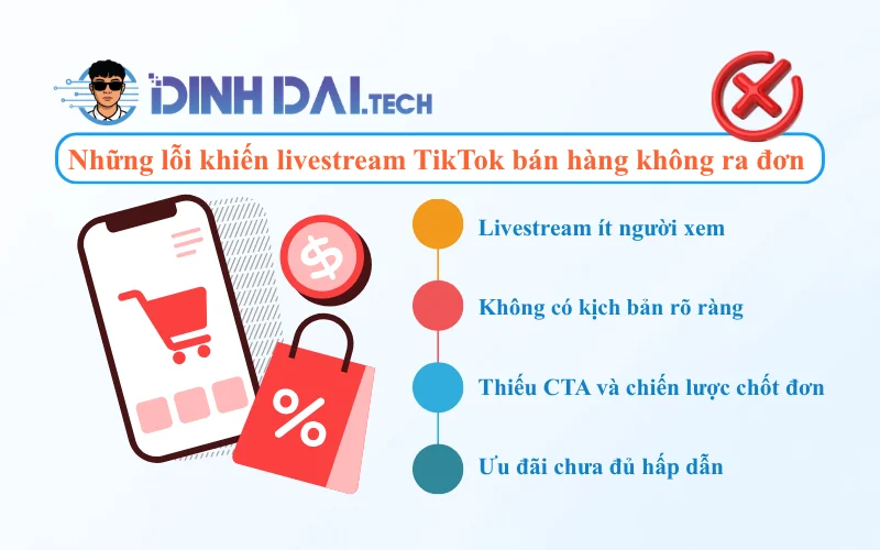 Những lỗi khiến livestream bán hàng trên TikTok không ra đơn & cách khắc phục