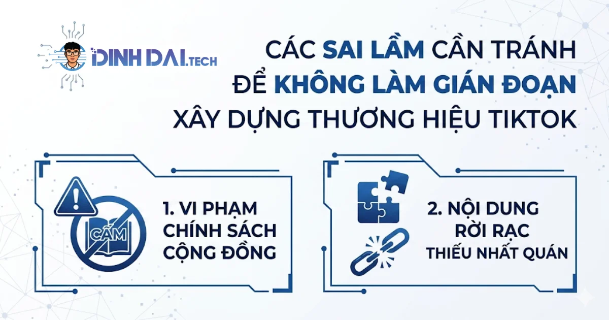 Các sai lầm cần tránh để không làm gián đoạn xây dựng thương hiệu tiktok