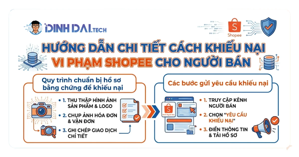 Hướng dẫn chi tiết cách khiếu nại vi phạm Shopee cho người bán