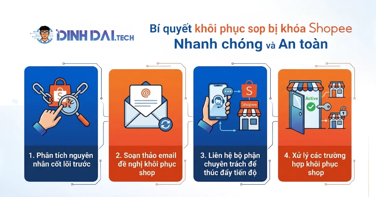 Bí quyết khôi phục shop bị khóa Shopee nhanh chóng và an toàn