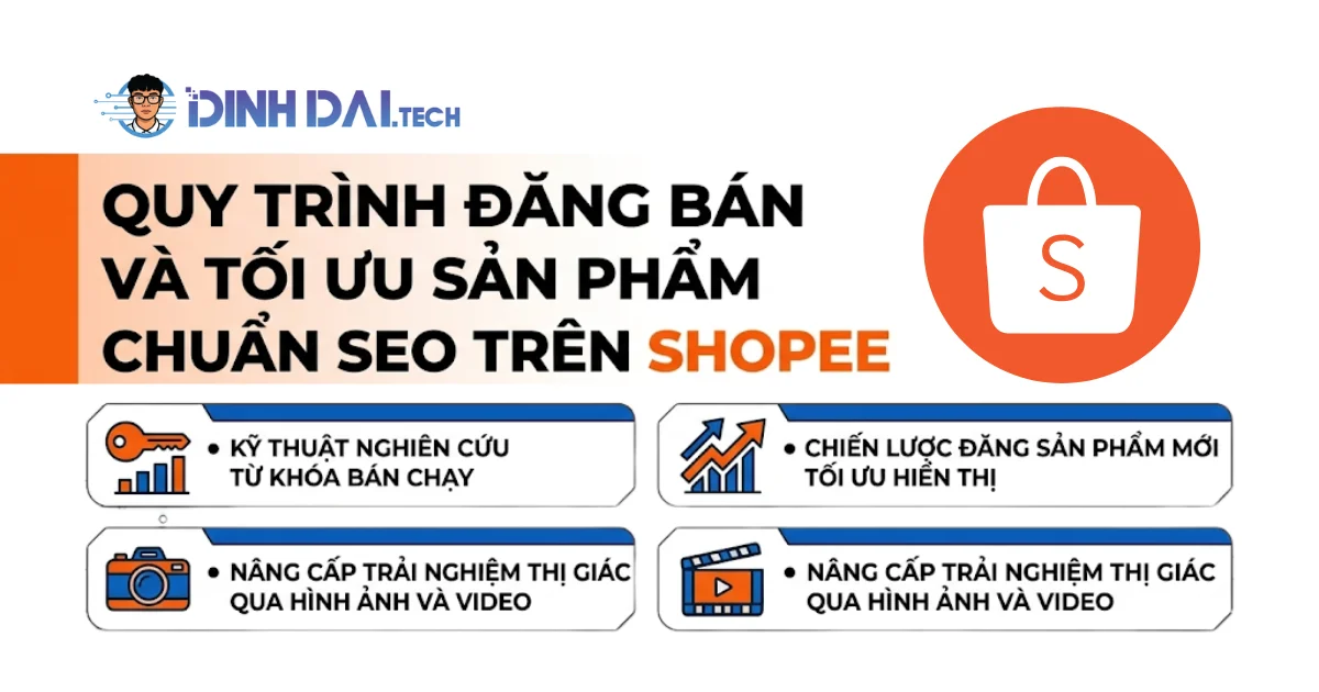 Quy trình đăng bán và tối ưu sản phẩm chuẩn SEO trên shopee kênh người bán