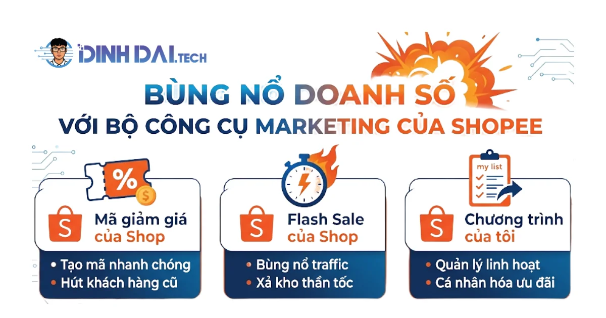 Bùng nổ doanh số với bộ công cụ marketing của shopee kênh người bán