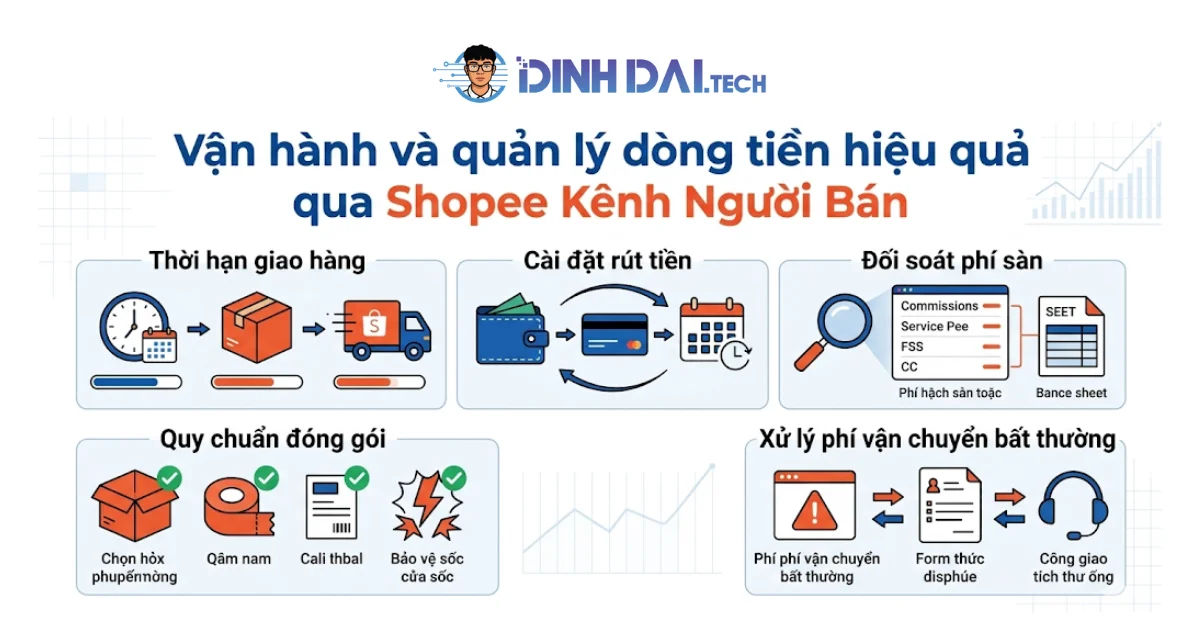 Vận hành và quản lý dòng tiền hiệu quả qua shopee kênh người bán
