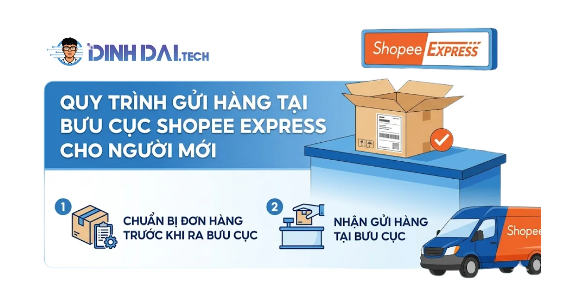 Quy trình gửi hàng tại bưu cục shopee express cho người mới