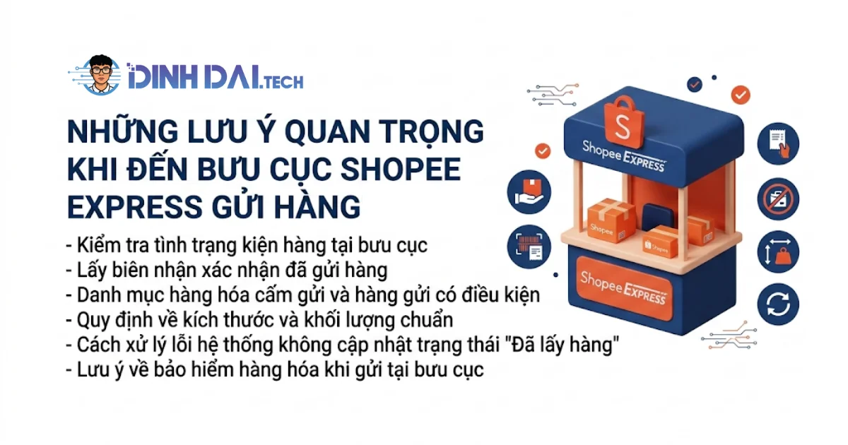 Những lưu ý quan trọng khi đến bưu cục shopee express gửi hàng