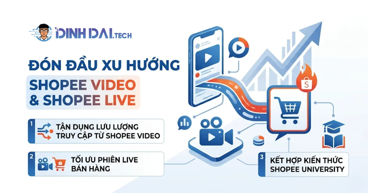Đón đầu xu hướng shopee video và shopee live kết hợp tư duy shopee university