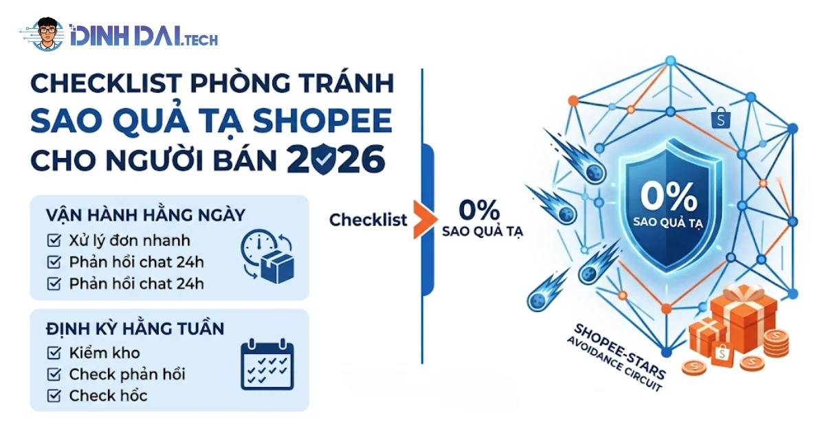 Checklist phòng tránh sao quả tạ Shopee cho người bán 2026