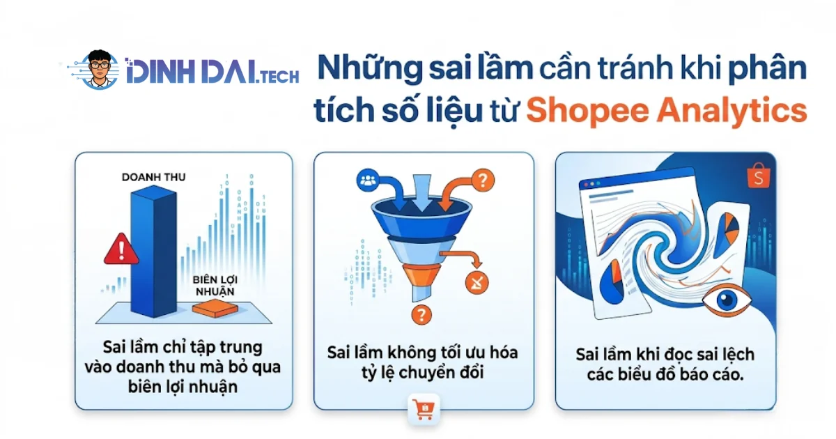 Những sai lầm cần tránh khi phân tích số liệu từ Shopee Analytics