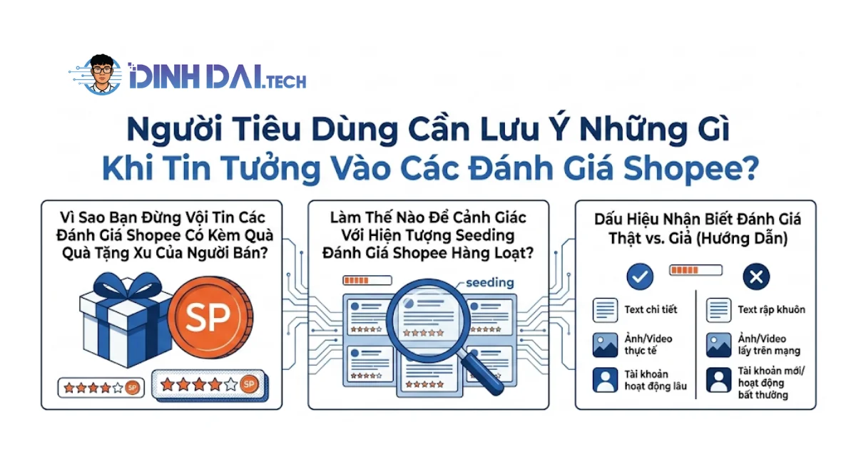 Người tiêu dùng cần lưu ý những gì khi tin tường vào các đánh giá shopee