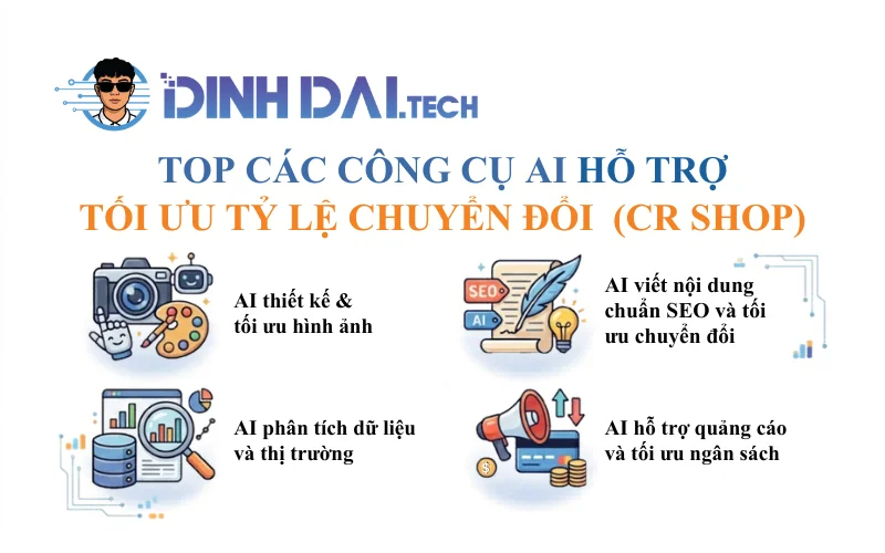 Top các công cụ AI hỗ trợ tối ưu tỷ lệ chuyển đổi (CR Shop) nổi bật năm 2026